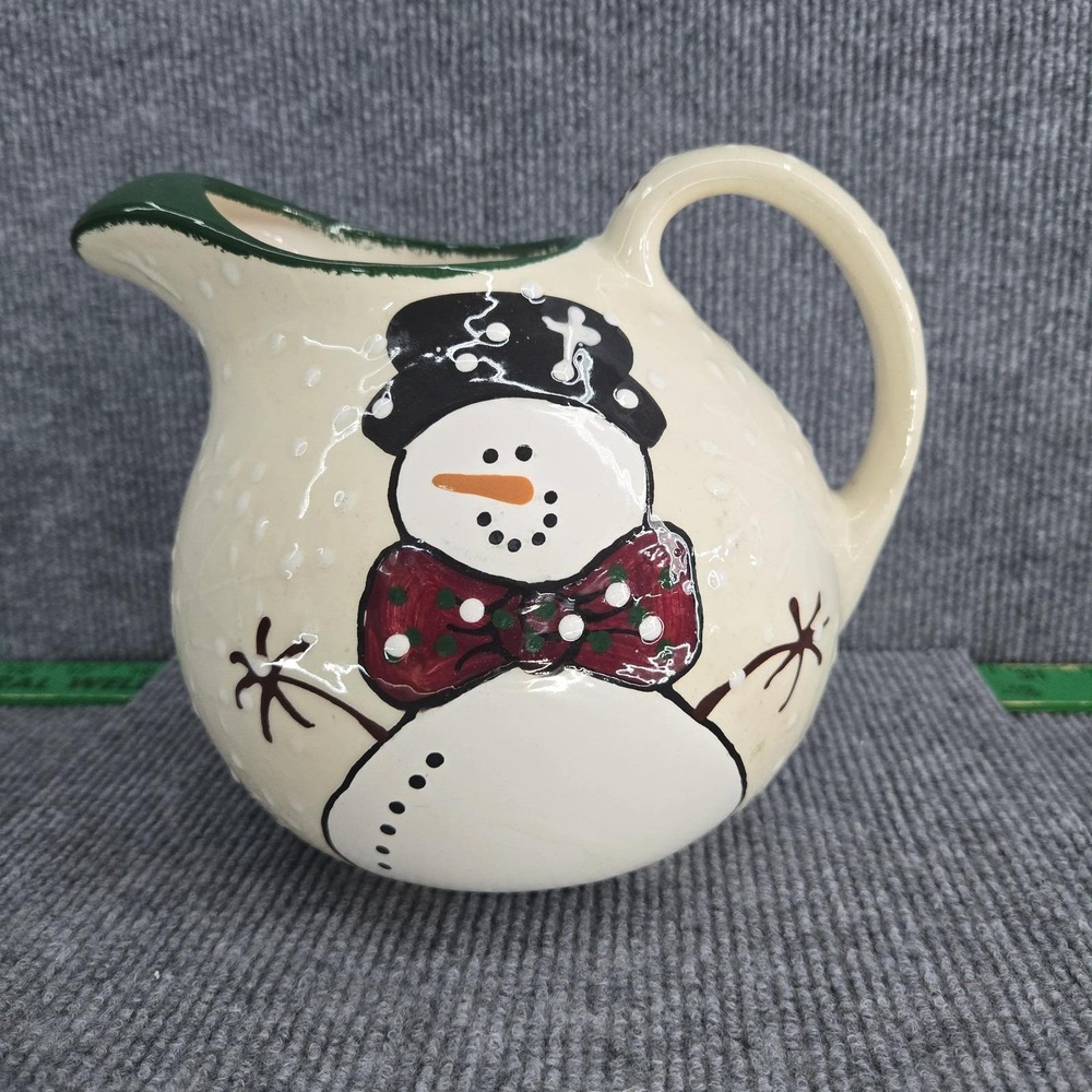 Expressly Yours 1997 Handpainted Snowman Pitcher Christmas Decor